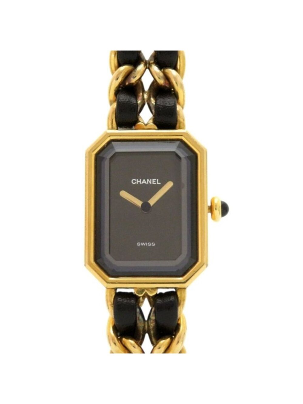 Chanel Premier M Leather Black Gold Quartz Watch Dial